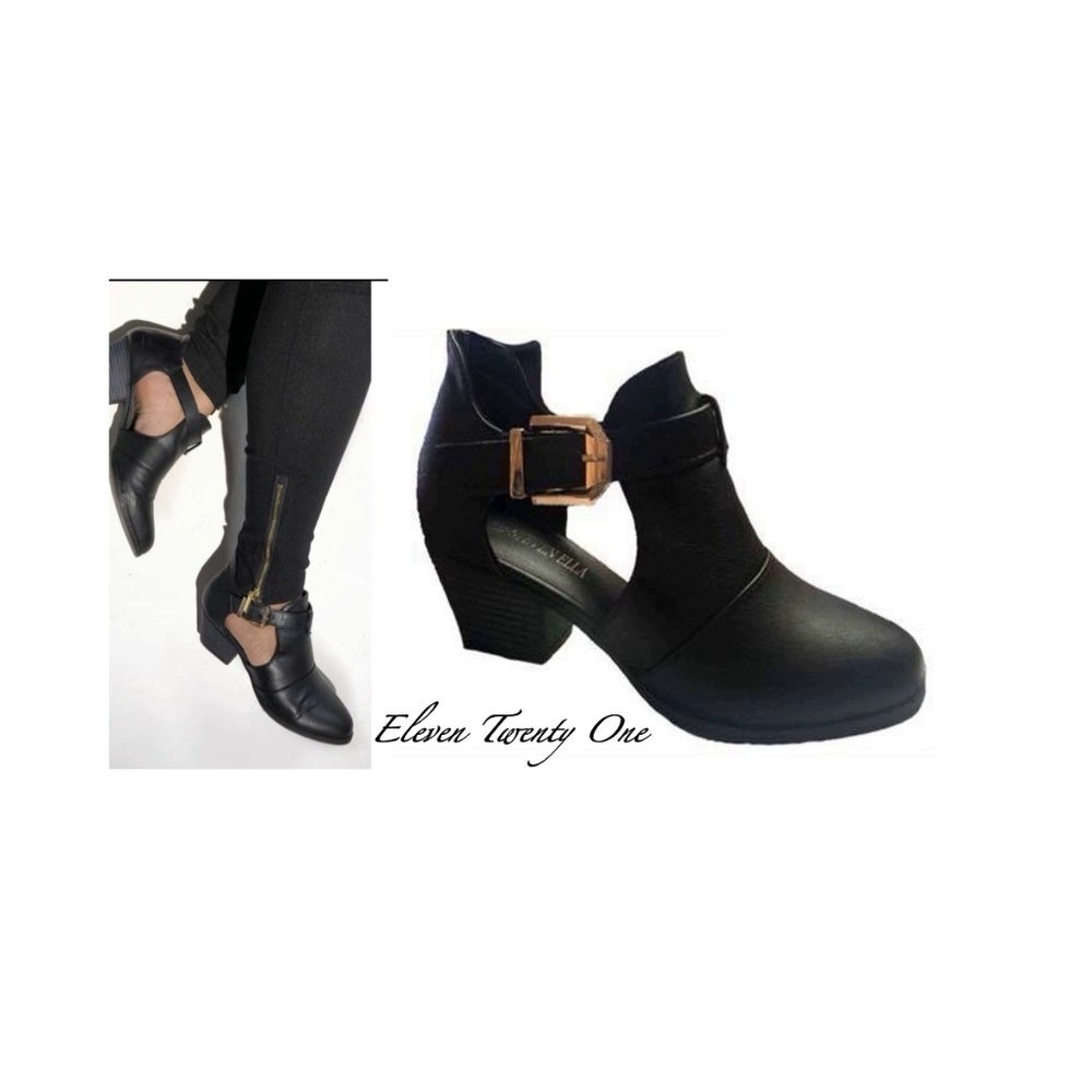 Open Side Black Bootie